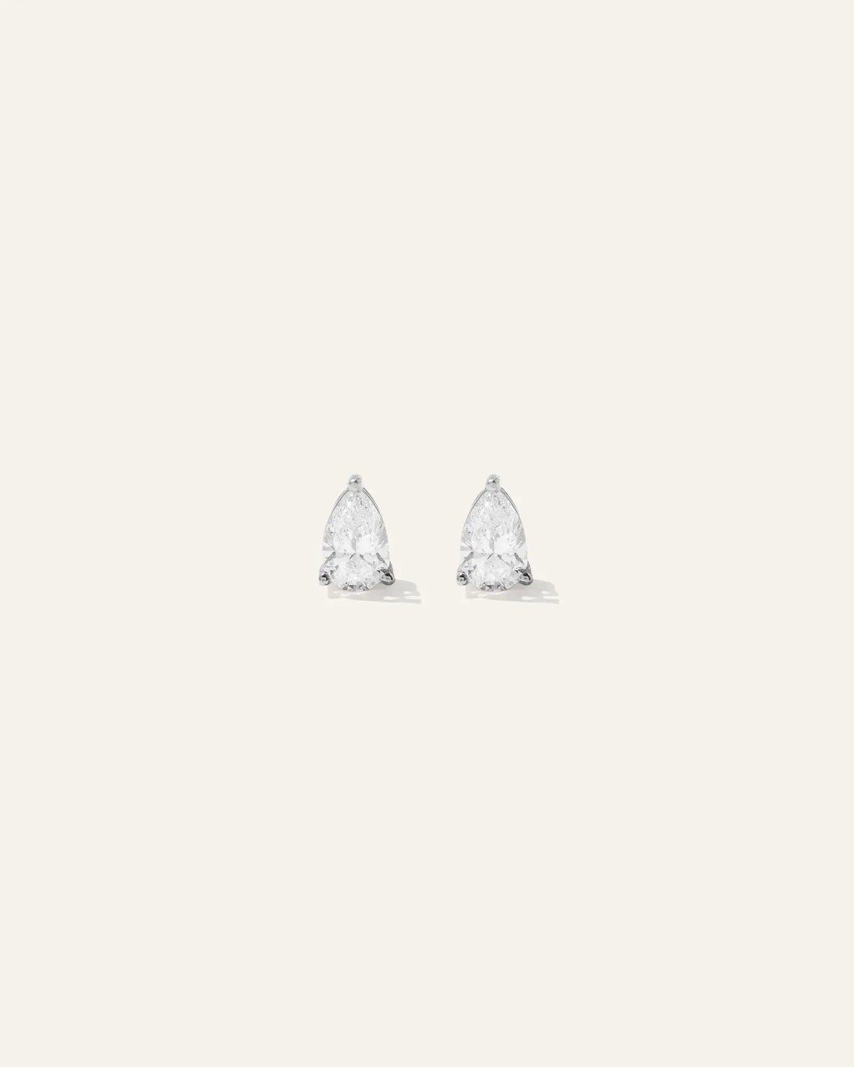 14k Gold Lab Grown Diamond Pear Solitaire Studs - 1ctw - US 3541