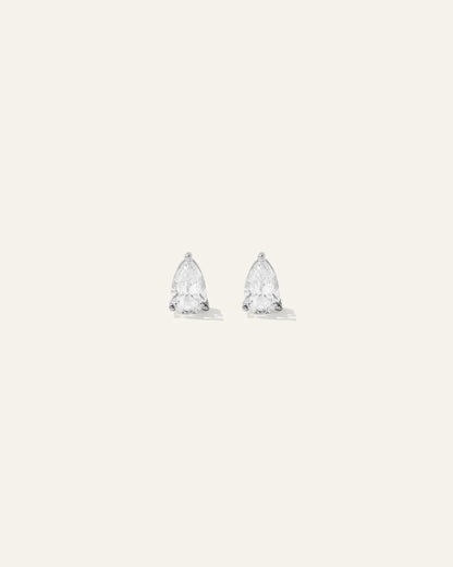 14k Gold Lab Grown Diamond Pear Solitaire Studs - 1ctw - US 3541