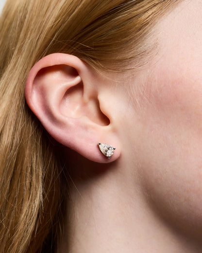 14k Gold Lab Grown Diamond Pear Solitaire Studs - 2ctw - US 3675