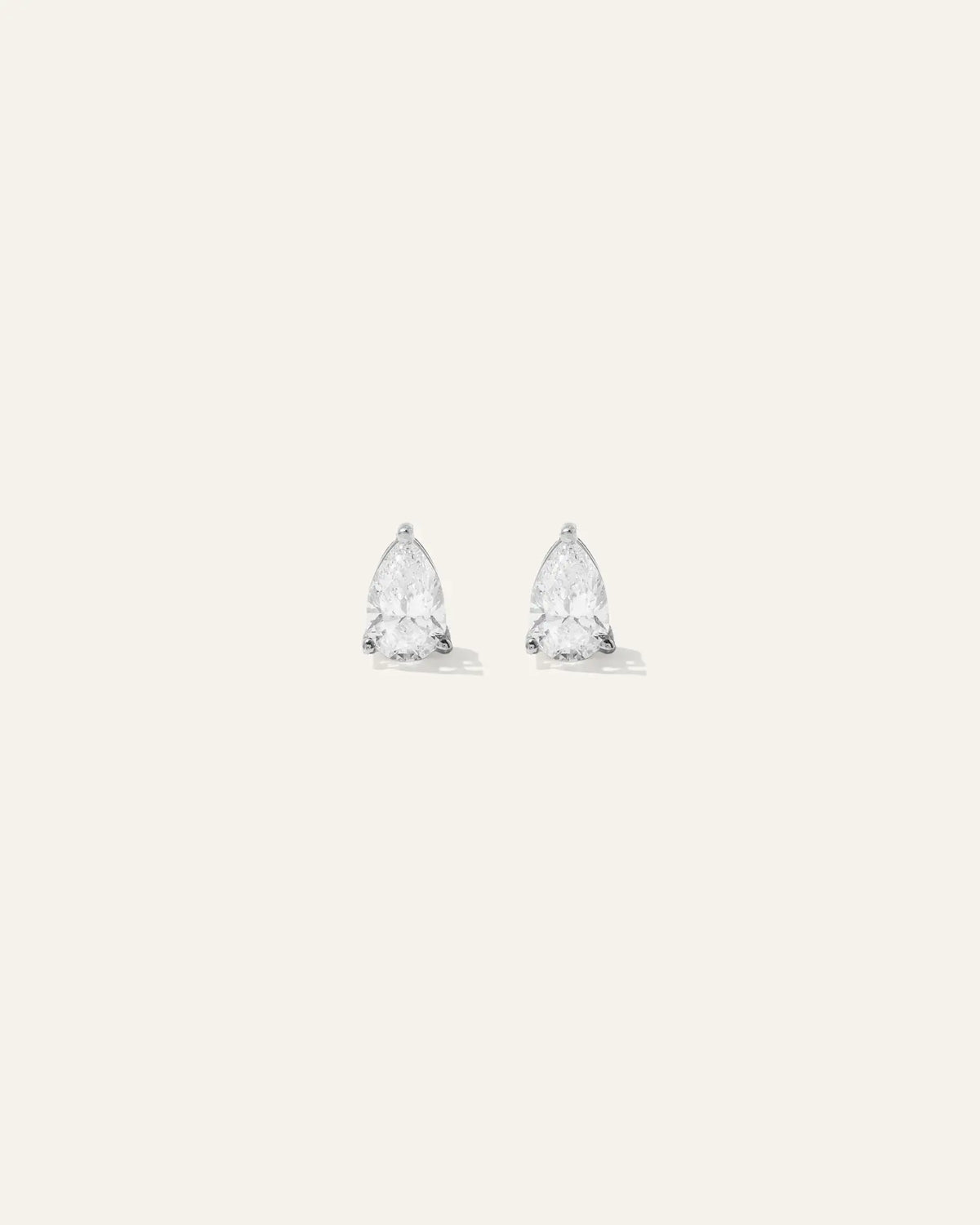 14k Gold Lab Grown Diamond Pear Solitaire Studs - 2ctw - US 3675