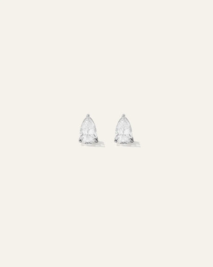 14k Gold Lab Grown Diamond Pear Solitaire Studs - 2ctw - US 3675