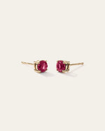 14K Gold Gemstone Solitaire Studs - US 1456