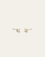 14k Gold Natural Diamond Solitaire Studs - 0.25ctw - US 5493