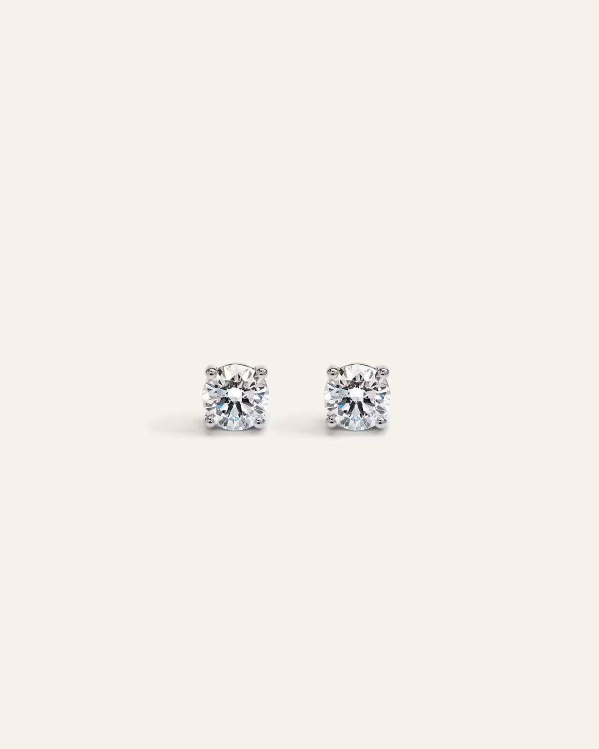 14K Gold Lab Grown Diamond Four-Prong Solitaire Studs - 0.50ctw - US 0618