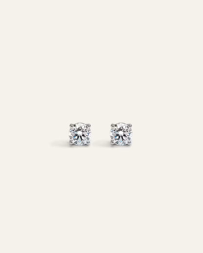 14K Gold Lab Grown Diamond Four-Prong Solitaire Studs - 0.50ctw - US 0618