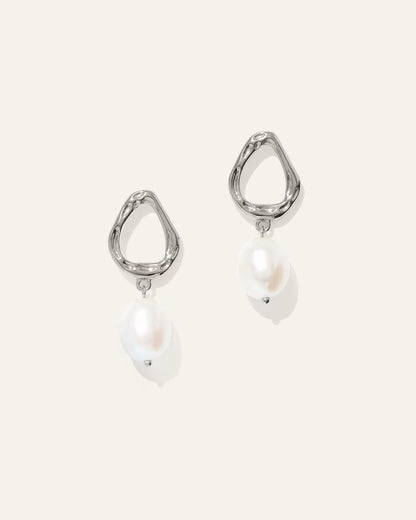Freshwater Cultured Pearl Sculptural Drop Earrings - US 6079