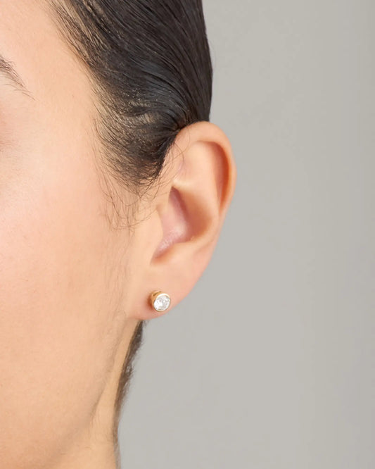 14k Gold Lab Grown Diamond Bezel Studs - 1ctw - US 9317