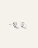 14K Gold Lab Grown Diamond Halo Studs - 1ctw - US 0256