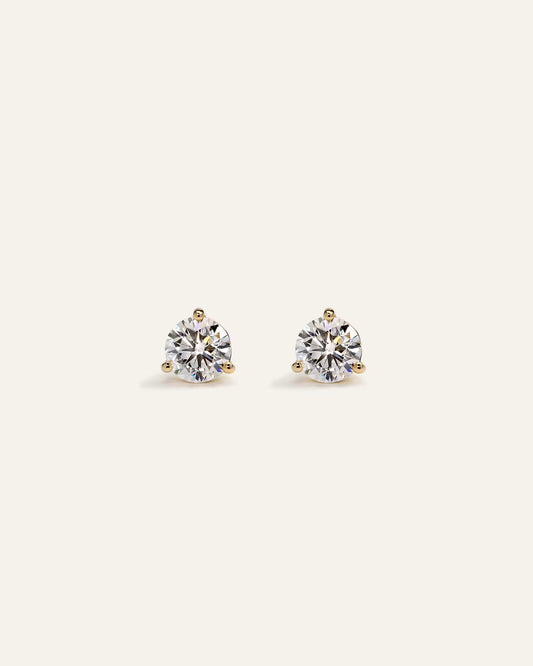 14K Gold Lab Grown Diamond Martini Studs - 1ctw - US 3782