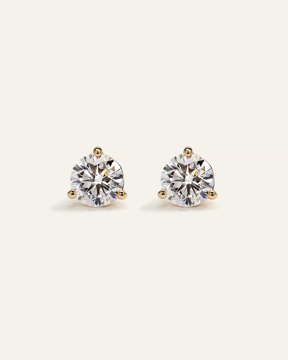 14K Gold Lab Grown Diamond Martini Studs - 3ctw - US 1070