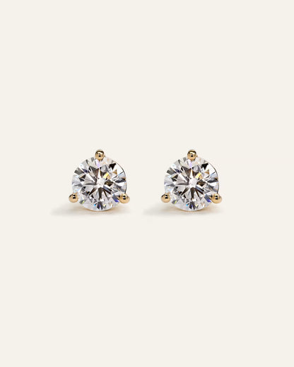 14K Gold Lab Grown Diamond Martini Studs - 3ctw - US 1070
