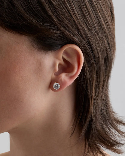 14K Gold Lab Grown Diamond Martini Studs - 4ctw - US 1689