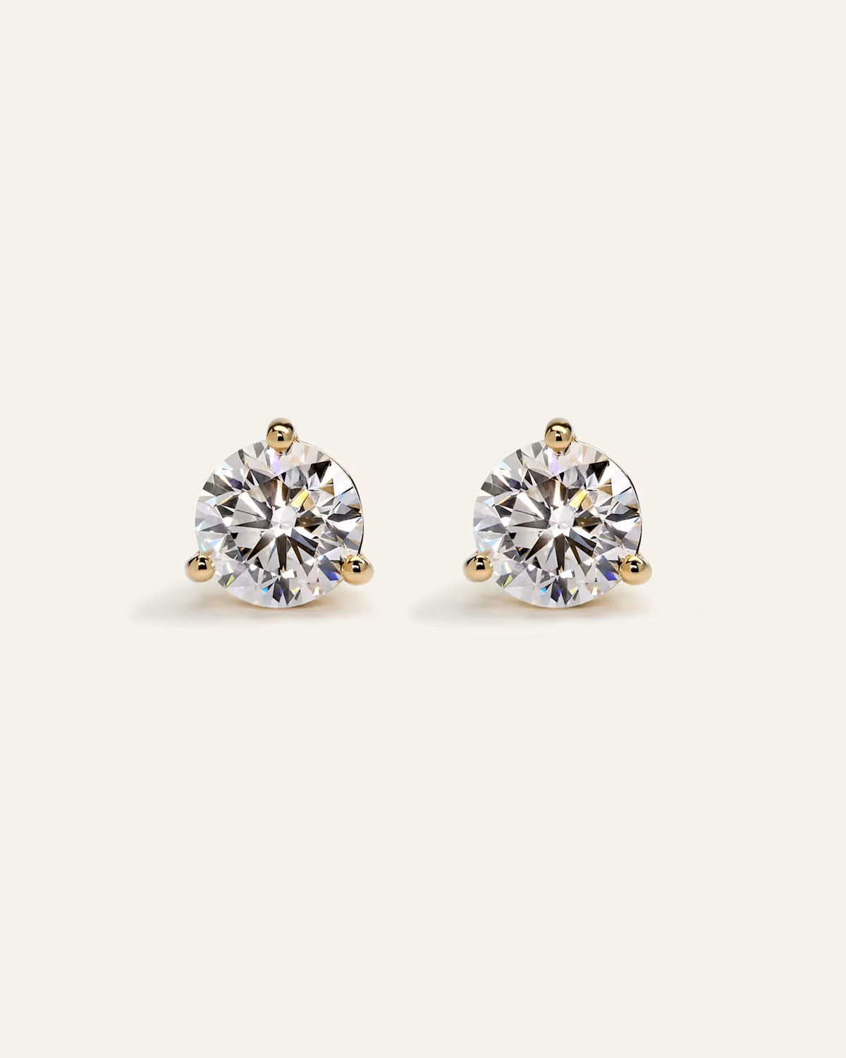 14K Gold Lab Grown Diamond Martini Studs - 4ctw - US 1689
