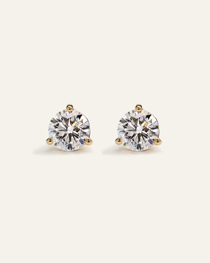 14K Gold Lab Grown Diamond Martini Studs - 4ctw - US 1689