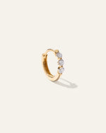 14K Gold Lab Grown Diamond Shared Prong Huggie - US 5869