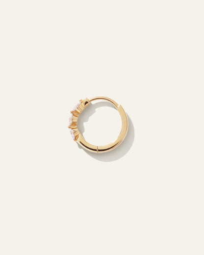 14K Gold Lab Grown Diamond Shared Prong Huggie - US 5869