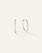 14K Gold Diamond Pave Hoops - US 2028