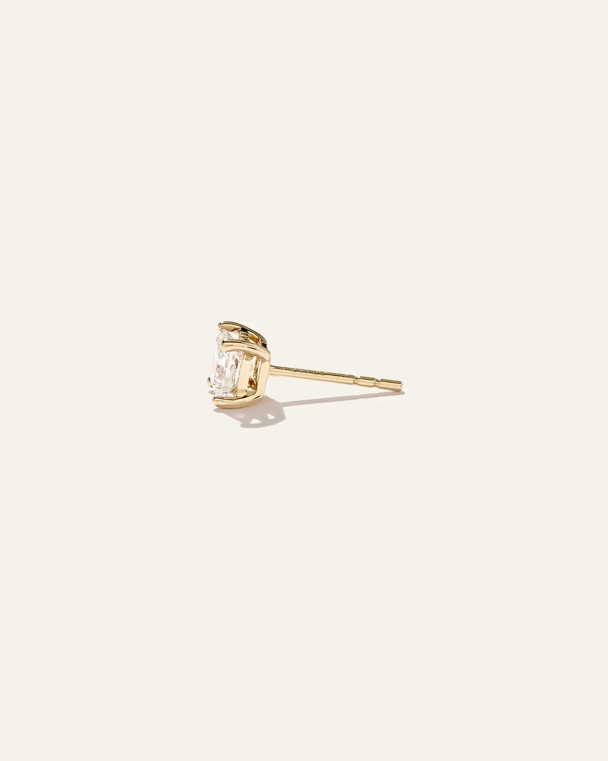 14K Gold Lab Grown Diamond Princess Solitaire Studs - 1ctw - US 7200