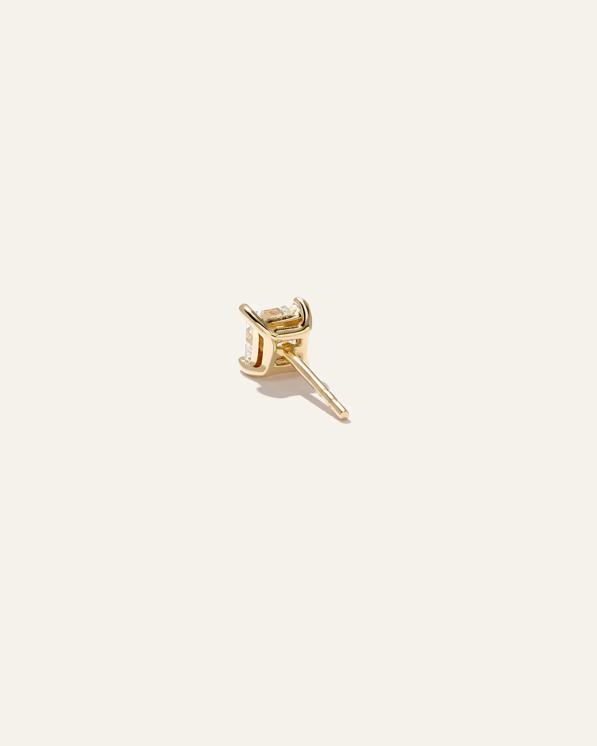 14K Gold Lab Grown Diamond Princess Solitaire Studs - 1ctw - US 7200