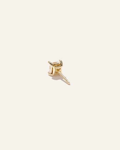 14K Gold Lab Grown Diamond Princess Solitaire Studs - 1ctw - US 7200