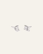14K Gold Lab Grown Diamond Princess Solitaire Studs - 2ctw - US 1413