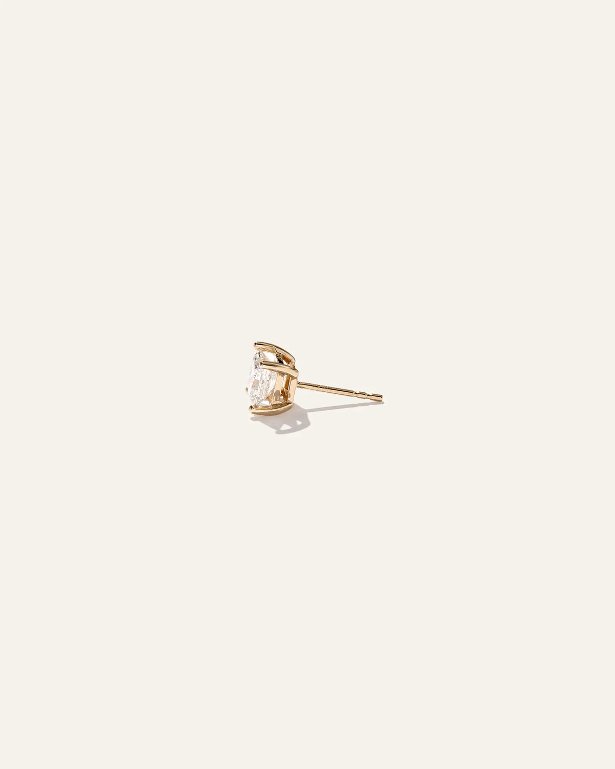14K Gold Lab Grown Diamond Princess Solitaire Studs - 2ctw - US 4032