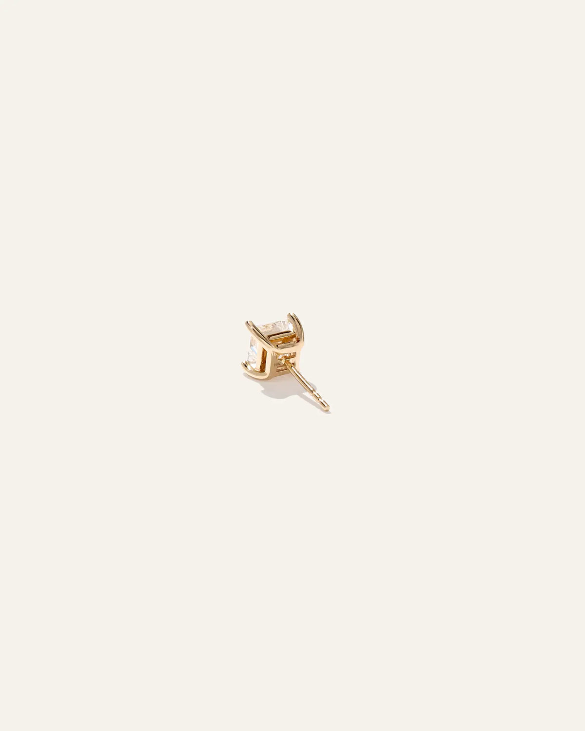 14K Gold Lab Grown Diamond Princess Solitaire Studs - 2ctw - US 4032