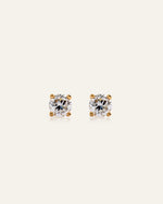 14K Gold Lab Grown Diamond Round Tiny Flat Back Stud - Pair - US 4312