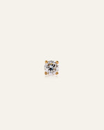 14K Gold Lab Grown Diamond Round Tiny Flat Back Stud - Single - US 9877