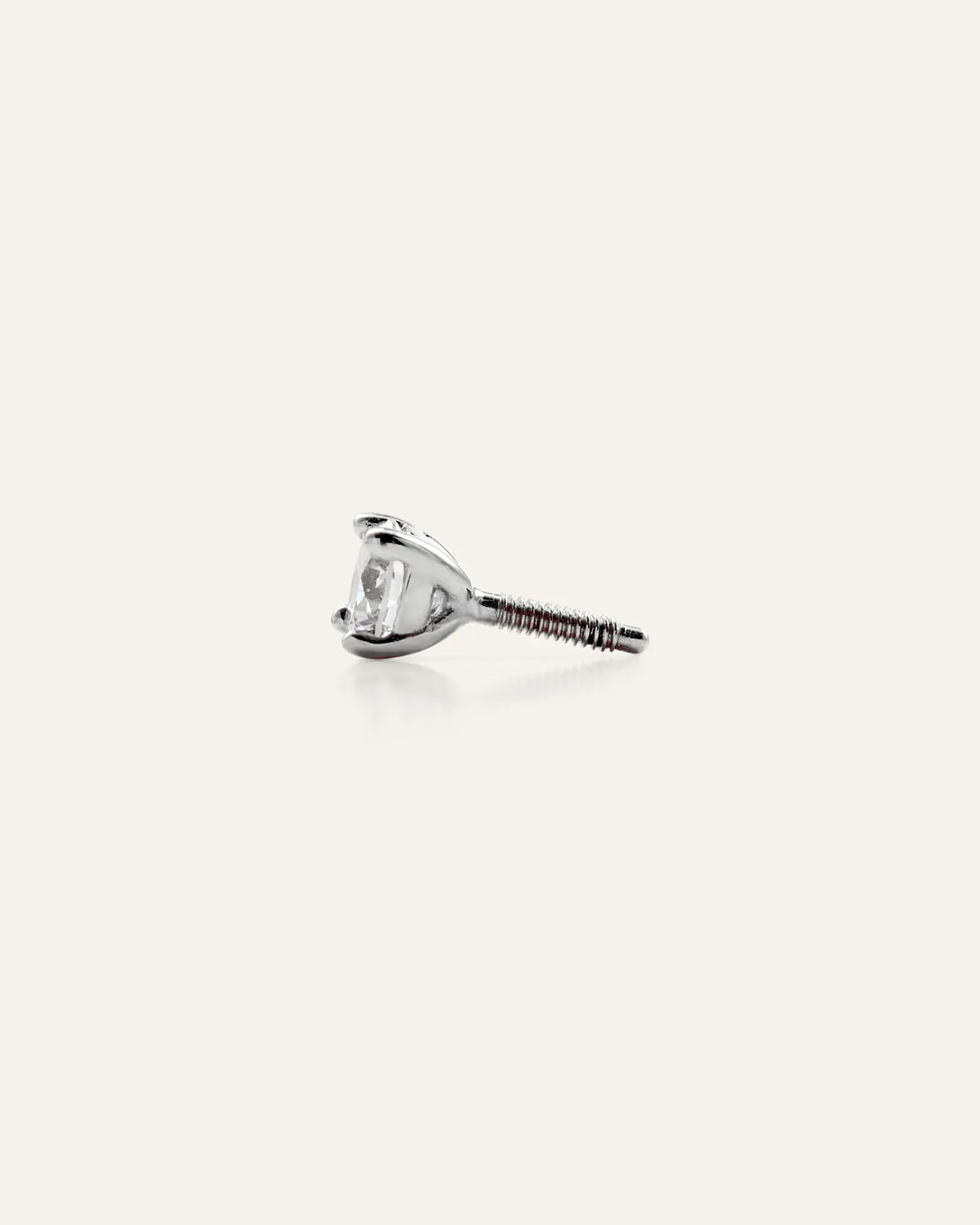 14K Gold Lab Grown Diamond Round Tiny Flat Back Stud - Pair - US 0790
