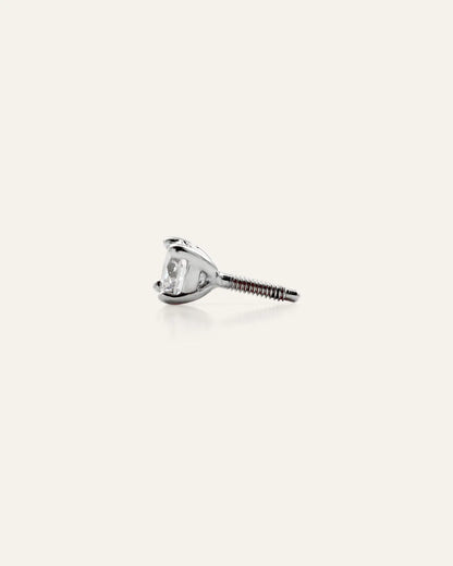 14K Gold Lab Grown Diamond Round Tiny Flat Back Stud - Pair - US 0790
