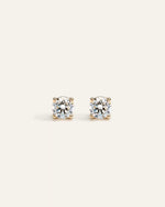 14K Gold Lab Grown Diamond Four-Prong Solitaire Studs - 1.5ctw - US 4294
