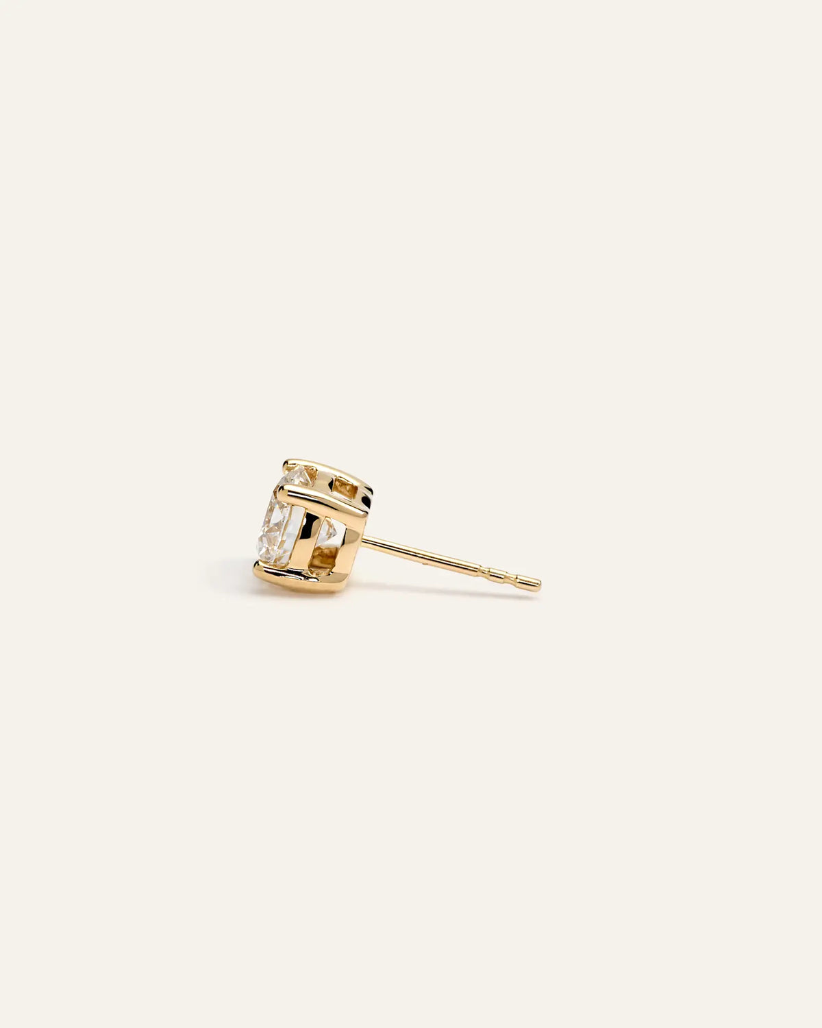 14K Gold Lab Grown Diamond Four-Prong Solitaire Studs - 2.5ctw - US 0719