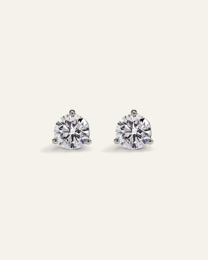 14K Gold Lab Grown Diamond Martini Studs - 2.5ctw - US 1551