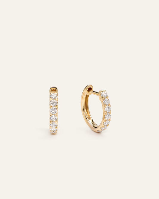 14K Gold Lab Grown Diamond Huggies - US 6183