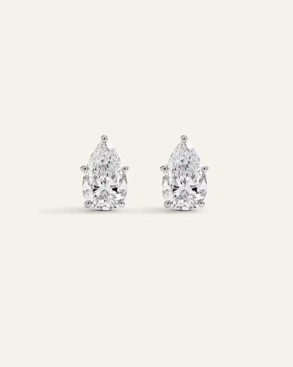 14K Gold Lab Grown Diamond Statement Pear Studs - 6ctw - US 7770