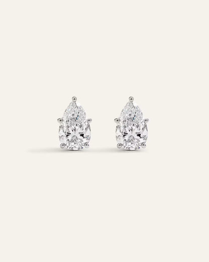 14K Gold Lab Grown Diamond Statement Pear Studs - 6ctw - US 7770