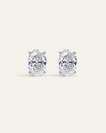 14K Gold Lab Grown Diamond Statement Oval Studs - 6ctw - US 8187