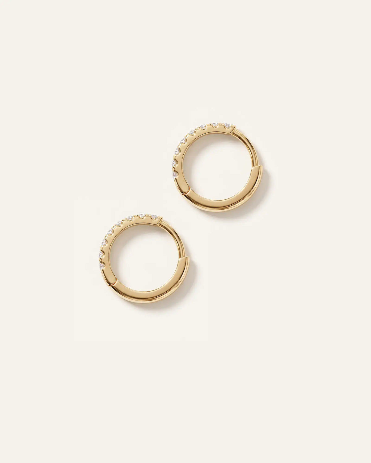 14K Gold Pave Diamond Second Piercing Tiny Huggie - Pair - US 2332