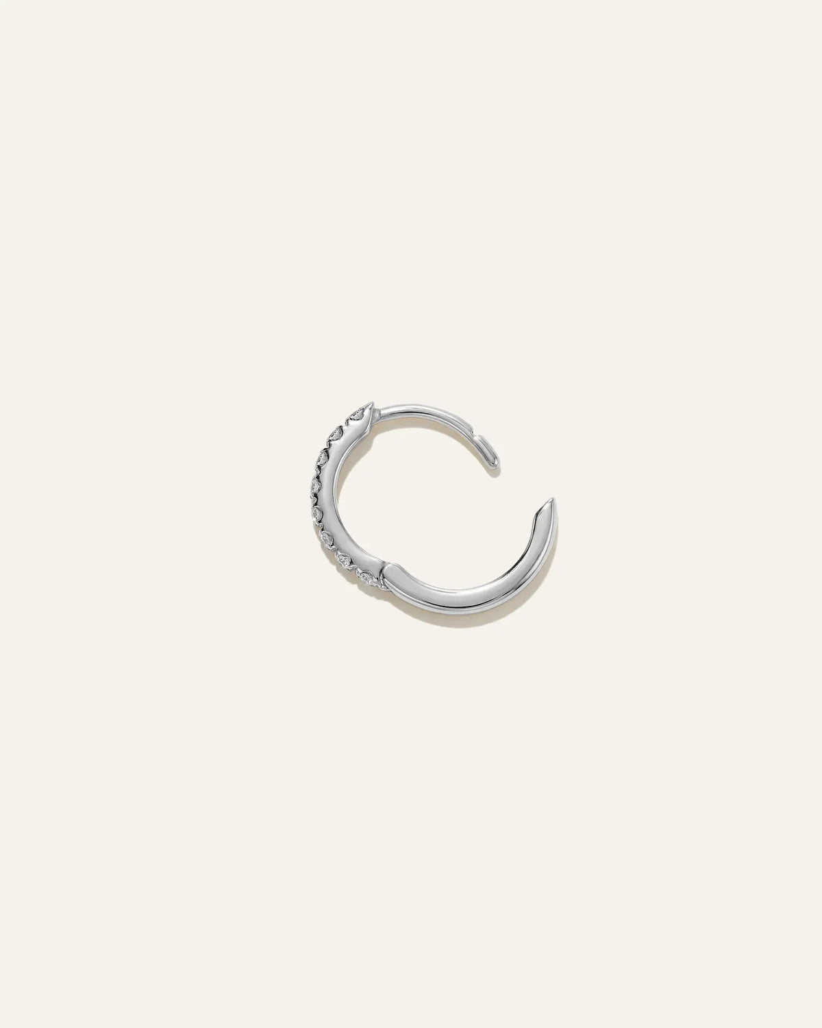 14K Gold Pave Diamond Second Piercing Tiny Huggie - Single - US 9969