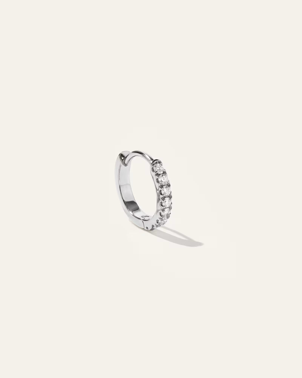 14K Gold Pave Diamond Second Piercing Tiny Huggie - Single - US 9969