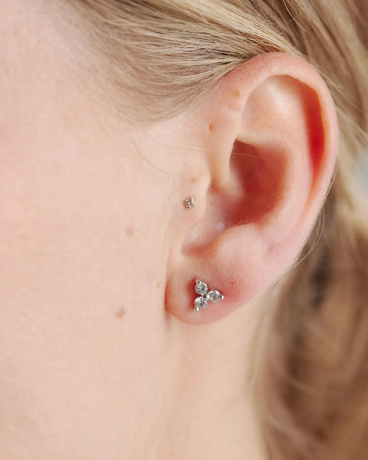 White Sapphire Triad Studs - US 2844