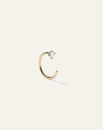 14K Gold Diamond Single Open Reverse Huggie - US 4497