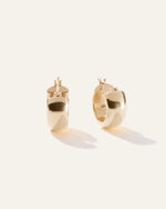 14K Gold Wide Huggies - US 5820