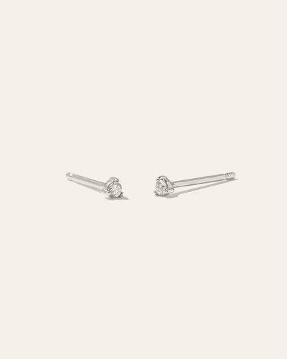 14K Gold Diamond Tiny Studs - US 1163