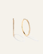 14K Gold Diamond Pave Hoops - US 4923