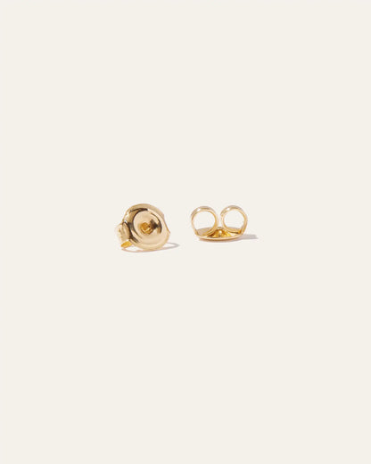 14K Gold Gemstone Solitaire Studs - US 0039