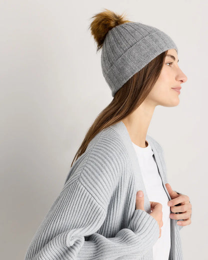 Mongolian Cashmere Pom Pom Beanie - US 6647
