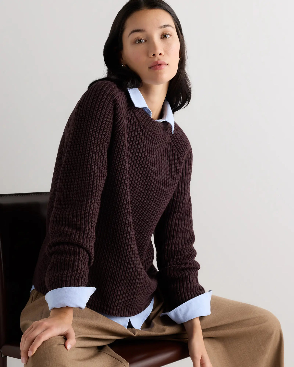100% Organic Cotton Fisherman Crew Sweater - US 7653