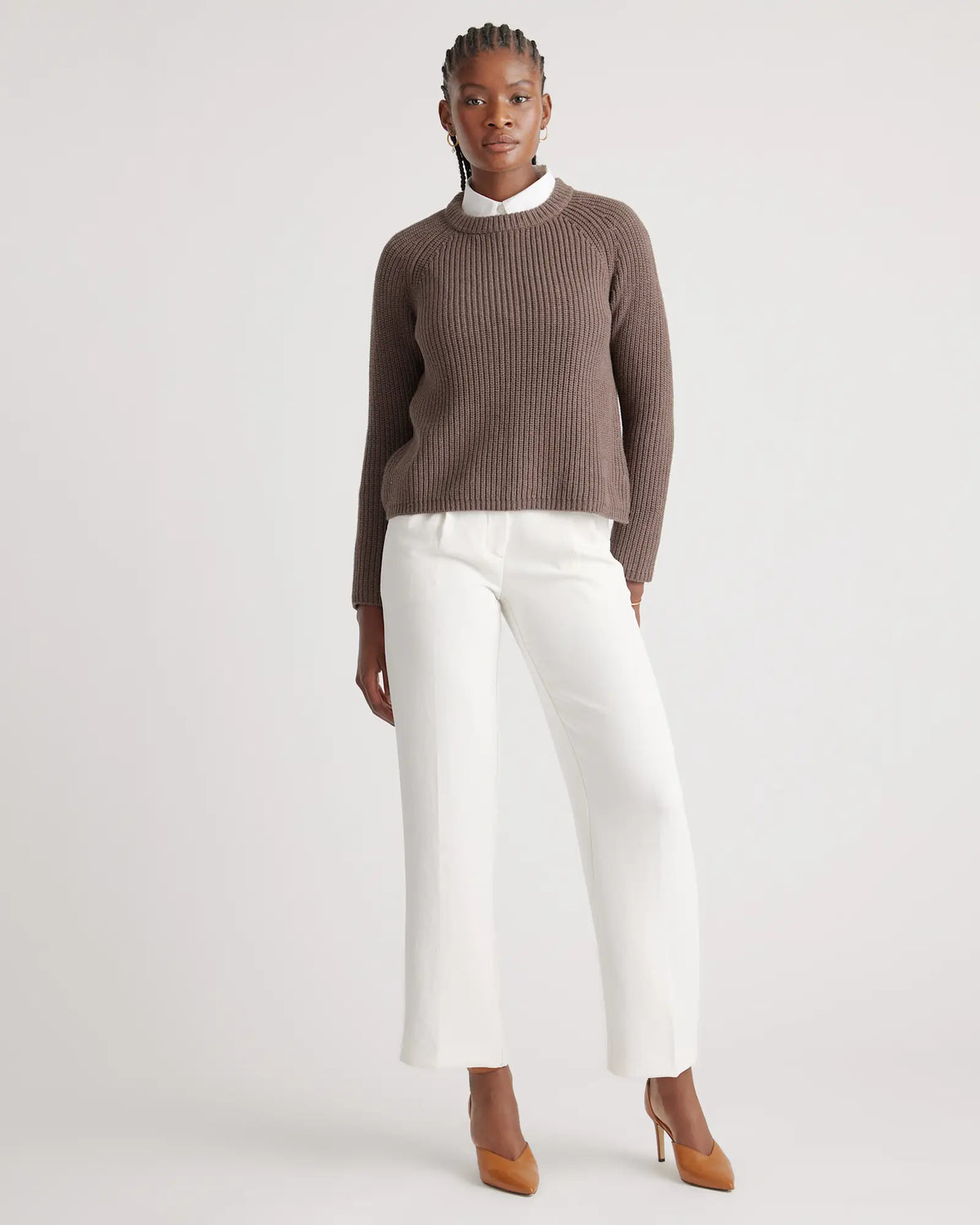 100% Organic Cotton Fisherman Crew Sweater - US 7067